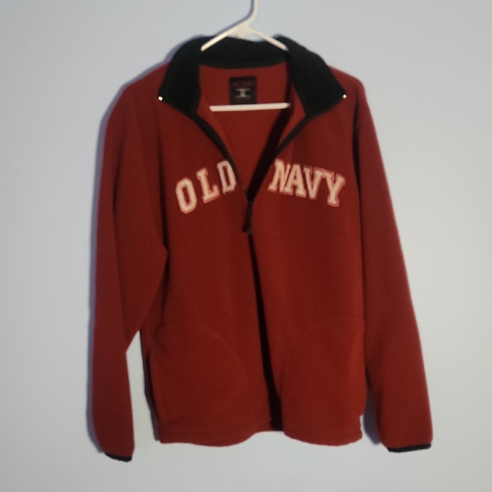 Old Navy Red Fleece 1/4 Zip Jacket, Sz Med